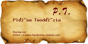 Plésa Teodózia névjegykártya